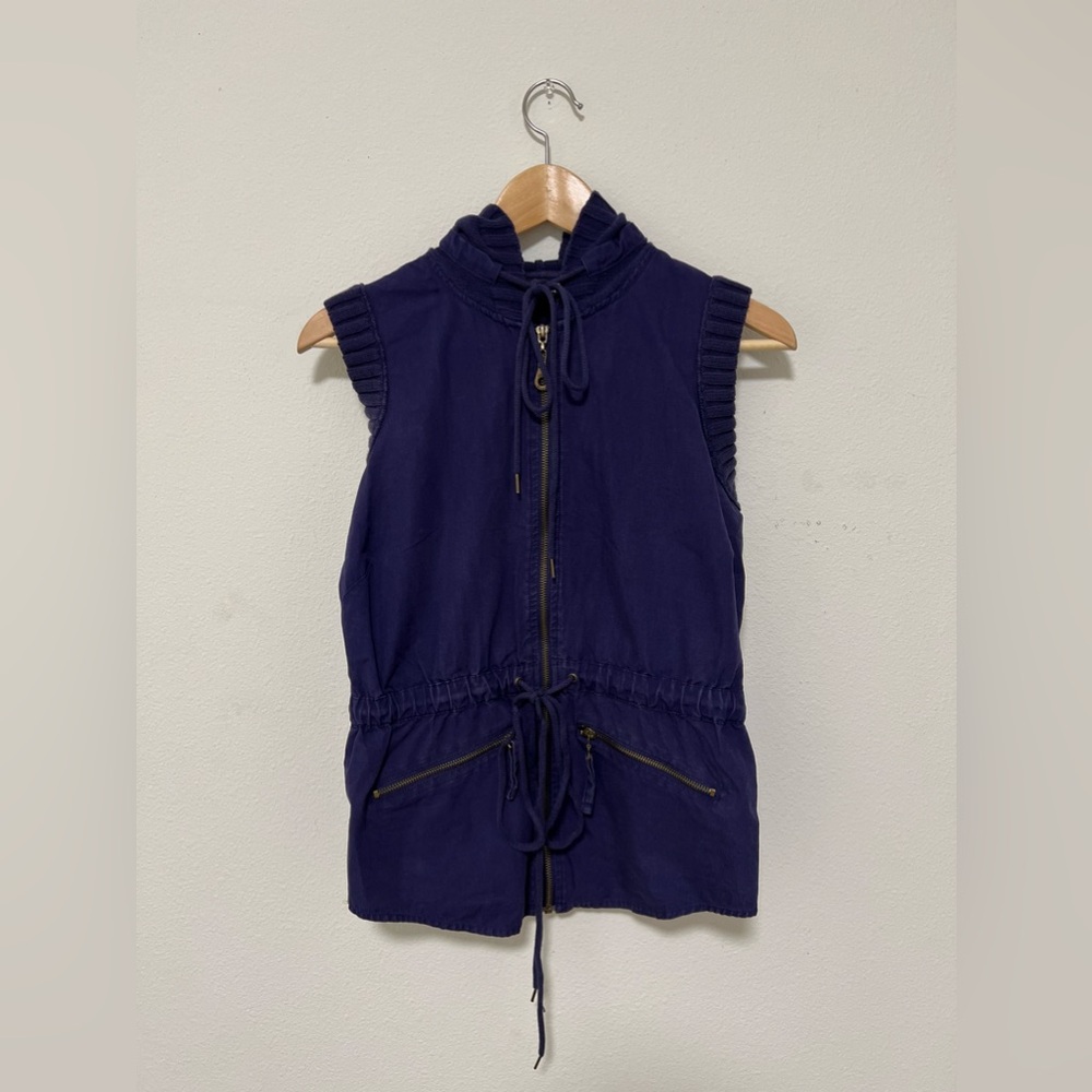 DKNY Active Vintage Blue Hooded Vest